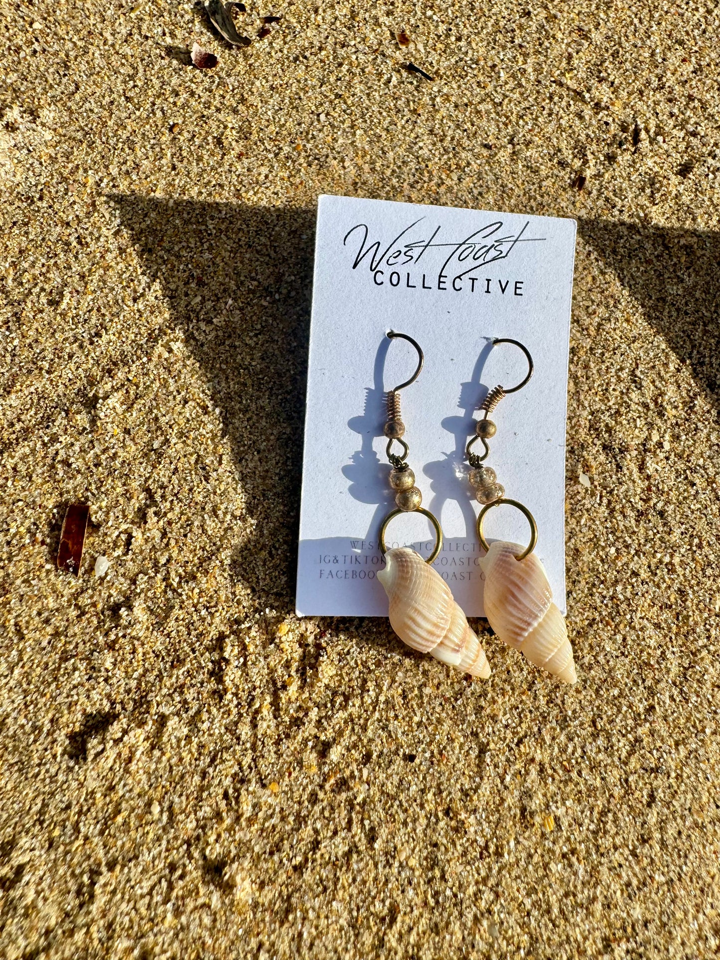 Handmade cone shell earrings