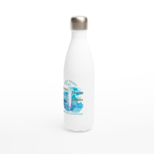 Surf Spots White 17oz Stainless Steel Water Bottle