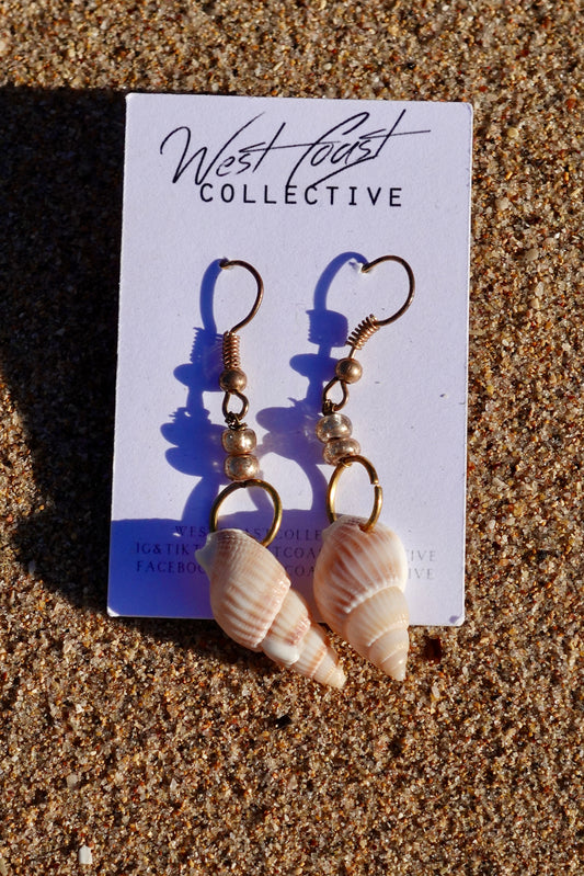 Handmade cone shell earrings