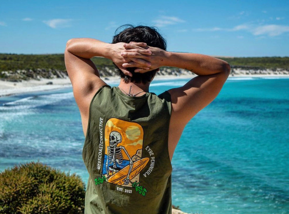 Surf skull tank top