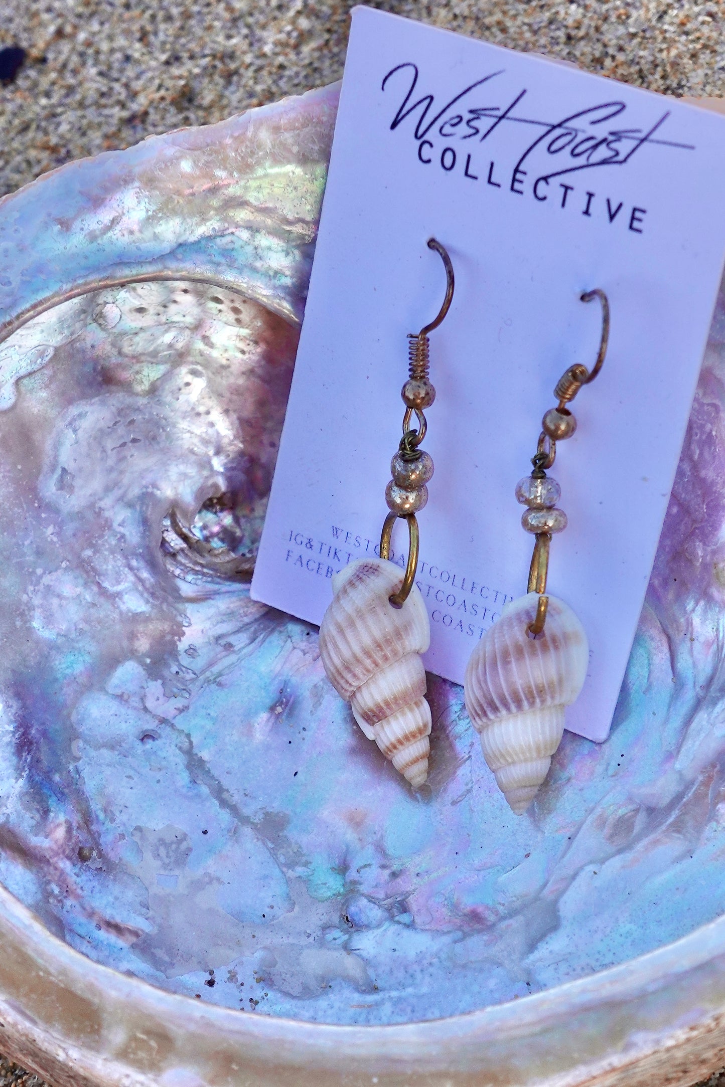 Handmade cone shell earrings