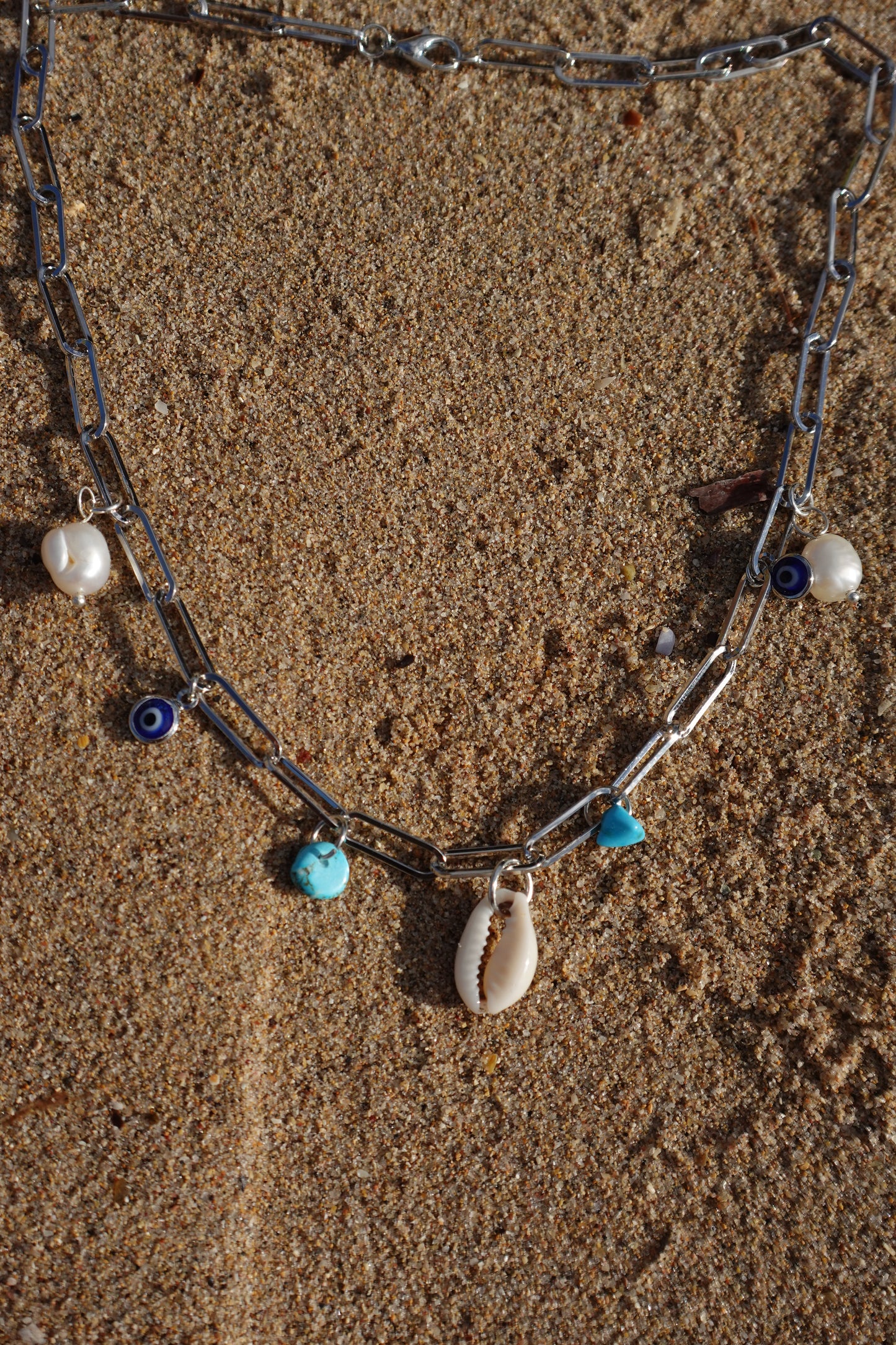 Silver charmed necklace